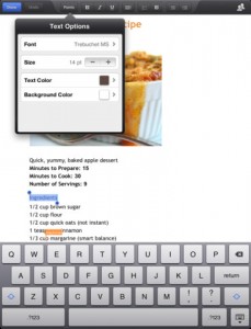 Google Drive: Edtion de texte (iPad)